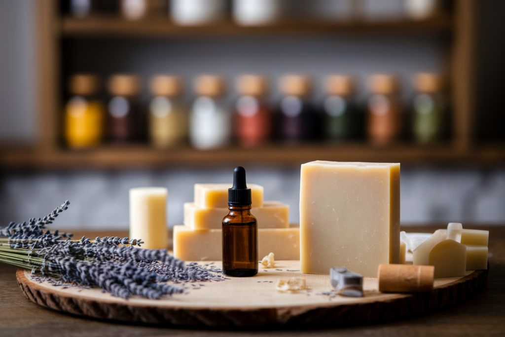 cuisine-rustique-savon-maison-lavande